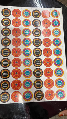 BAKERS4U 10 cm 6 Design Diwali Chakri Stickers Pack of 10 Sheet Self Adhesive Sticker(Pack of 1)