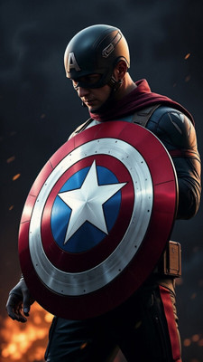 swaroopa 16.5 inch Captain America A3 size non tearable sticker Self Adhesive Sticker(Pack of 1)