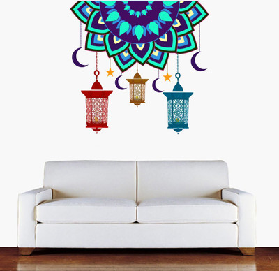 Decor Villa 58 cm Ramadan Removable Sticker(Pack of 1)