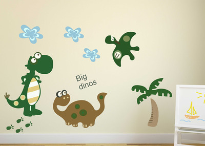 HAPPYSTICKY 100 cm BIG DINOS Removable Sticker(Pack of 1)
