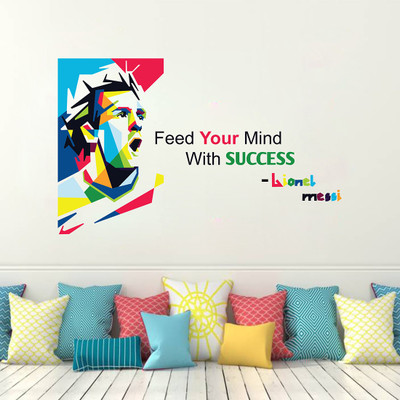 Wallme 100 cm Lionel Messi | Non-Reusable Stickers Self Adhesive Sticker(Pack of 1)