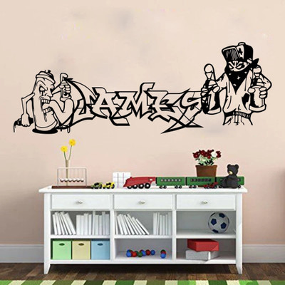 SnappyVinyl 56 cm Custom Name Graffiti Street Self Adhesive Sticker(Pack of 1)