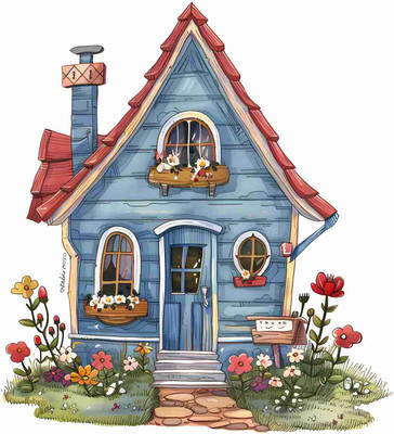 SkyOlla 60 cm Tree House Wall Sticker – Self Adhesive Vinyl Décor for Kids’ Room Self Adhesive Sticker(Pack of 1)