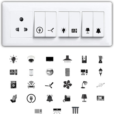 MY WALLORA 2 cm Switch Sticker For Electric Board Appliances Including 27 Designs Self Adhesive Sticker(Pack of 1)