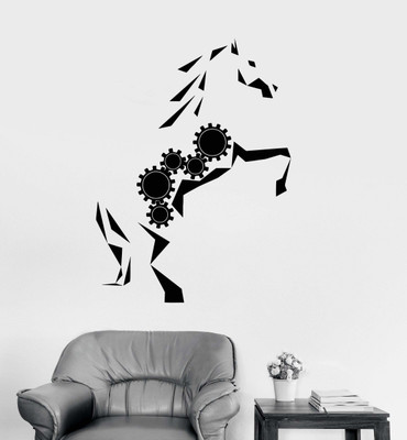 Xskin 27 cm Gear Abstract Horse Art Self Adhesive Sticker(Pack of 1)