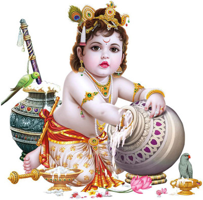 VCREATE DECOR 58 cm KRISHANA BAL GOPAL Wall Sticker Self Adhesive Sticker(Pack of 1)