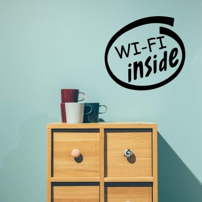 SnappyVinyl 29 cm WiFi Inside Wall Decals, Easy to Apply Self Adhesive Sticker(Pack of 1)