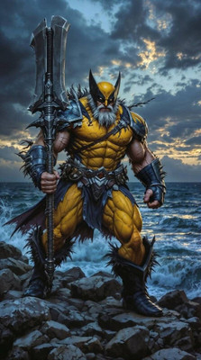 swaroopa 16.5 inch X-men Wolverine Logan A3 size non tearable sticker Self Adhesive Sticker(Pack of 1)