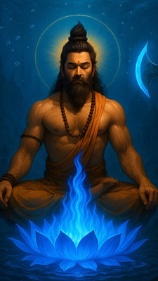 swaroopa 16.5 inch Parshuram ji Sticker Self Adhesive Sticker(Pack of 1)