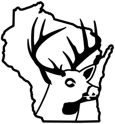 Xskin 29 cm Wisconsin State Deer Buck Hunting Wall Decals Easy to Apply Self Adhesive Sticker(Pack of 1)