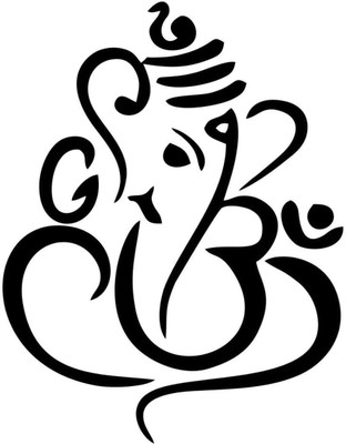 ASW 3.8 inch Ganesha Vinyl Car Sticker – 3.8 x 2.9 Inch Waterproof Self-Adhesive Lord Ganpati Self Adhesive Sticker(Pack of 2)