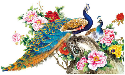 AVCLASSIC 70 cm Peacock Pattern Wall Sticker for Home Decor- Living Room Self Adhesive Sticker(Pack of 1)