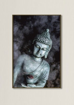 Inkfence 90 cm Lord Buddha Poster for Home and Office wall sticker(No Frame Included) Self Adhesive Sticker(Pack of 1)