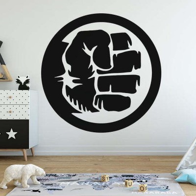 Xskin 40 cm The Hulk Fist Logo Self Adhesive Sticker(Pack of 1)