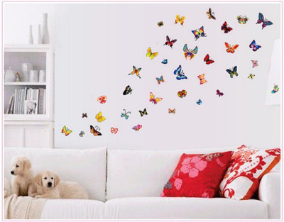 JAAMSO ROYALS 30 cm butterfly Self Adhesive Sticker(Pack of 1)
