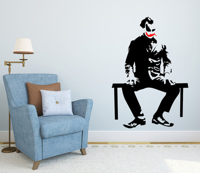 fuzzy 80 cm Joker Self Adhesive Sticker(Pack of 1)
