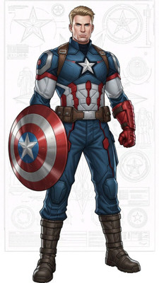 swaroopa 16.5 inch Captain America Sticker Self Adhesive Sticker(Pack of 1)