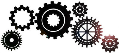 Xskin 2 cm Gears Mechanism Self Adhesive Sticker(Pack of 1)