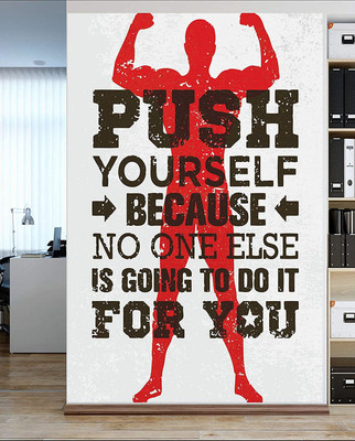 amazinghub 60 cm PUSH YOUE SELF Self Adhesive Sticker(Pack of 1)