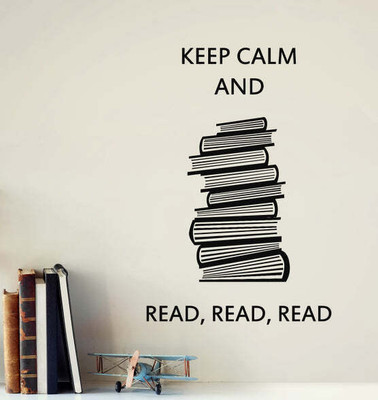 SnappyVinyl 27 cm Keep Calm And Read Self Adhesive Sticker(Pack of 1)
