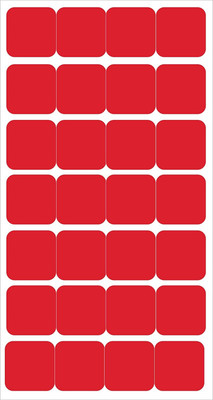 BlackDreams 2.5 cm 1200 Pieces Red 25mm (1 Inch) Square Sticker Labels Writable Surface Self Adhesive Sticker(Pack of 1200)
