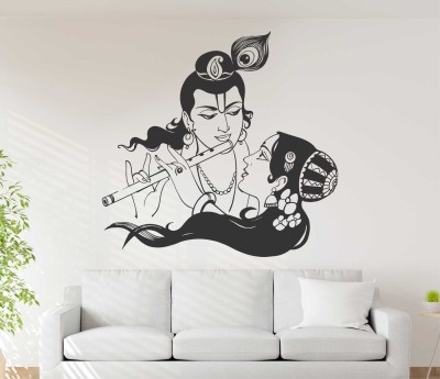 Wall Admire 58 cm Radha Krishna Wall Stickers & Murals Size - 58x55cm Self Adhesive Sticker(Pack of 1)