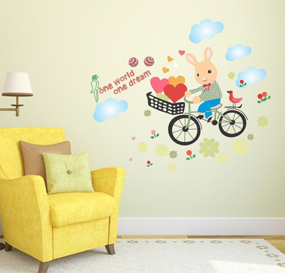 WALLARSH 100 cm One World One Dream Self Adhesive Sticker(Pack of 1)