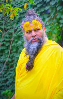 Khetal 16.5 inch Premanand ji maharaj A3 size non tearable sticker Self Adhesive Sticker(Pack of 1)