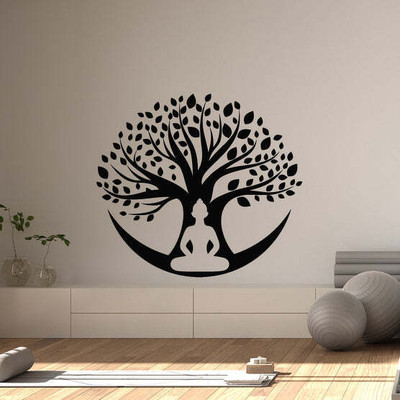 Xskin 27 cm Tree Symbol Meditation Self Adhesive Sticker(Pack of 1)