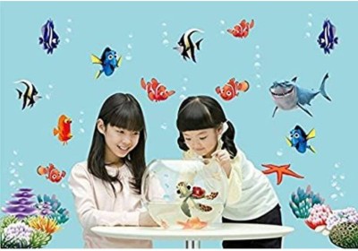 Flipkart SmartBuy 60 cm Under Sea Shark Fish 3D Cartoon Wall Sticker(45 CM X 60 CM) Self Adhesive Sticker(Pack of 1)