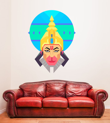 MIIKOR 60 cm Hanuman | Non-Reusable Sticker Self Adhesive Sticker(Pack of 1)