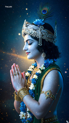 swaroopa 16.5 inch Shri krishna Radha Sticker Self Adhesive Sticker(Pack of 1)