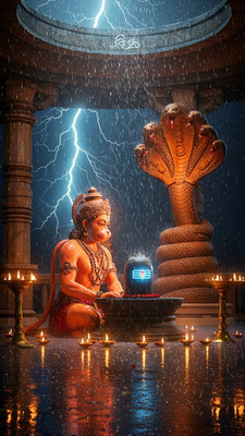 swaroopa 16.5 inch veer hanuman A3 size non tearable sticker Self Adhesive Sticker(Pack of 1)