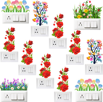 RSB HUB 46 cm Switch Board Sticker & Wall Sticker size 32 cm x 46 cm Self Adhesive Sticker(Pack of 12)