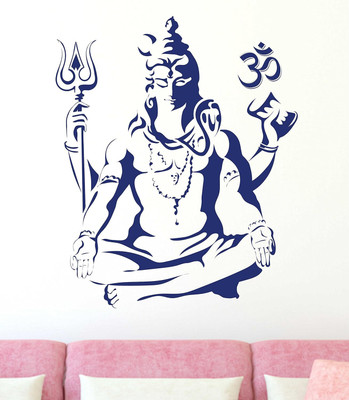 SNDArt 50 cm 'Lord Shiva Om Meditating Self Adhesive Sticker(Pack of 1)