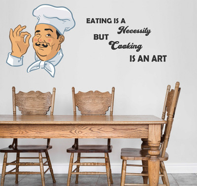 Hanu 100 inch Cooking is an art | Non Reusable Sticker Self Adhesive Sticker(Pack of 1)