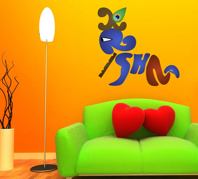 Wallzone 80 cm Krishna Removable Sticker(Pack of 1)