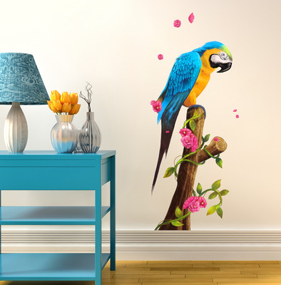 Wallzone 100 cm Parrot Removable Sticker(Pack of 1)