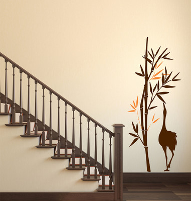 MIIKOR 100 cm Bamboo Tree and Duck | Non-Reusable Sticker Self Adhesive Sticker(Pack of 1)
