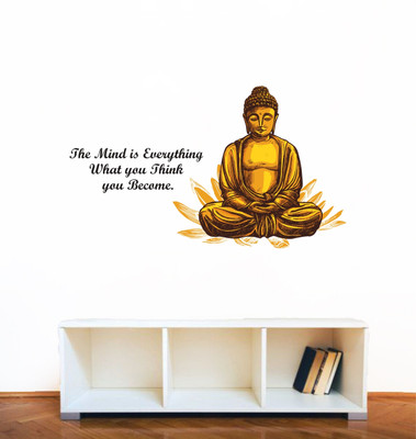 rawpockets 75 cm Buddha - Mind Quotes Self Adhesive Sticker(Pack of 1)