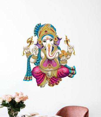 STICKER STUDIO 58 cm Ganesh ji Wall Sticker & Decal Self Adhesive Sticker(Pack of 1)