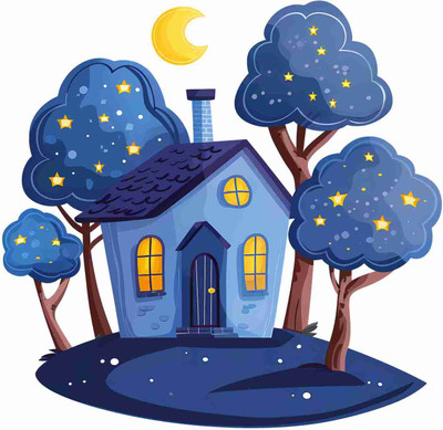 SkyOlla 60 cm Tree House Wall Sticker – Self Adhesive Vinyl Décor for Kids’ Room Self Adhesive Sticker(Pack of 1)