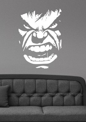 SnappyVinyl 75 cm Hulk Face Self Adhesive Sticker(Pack of 1)