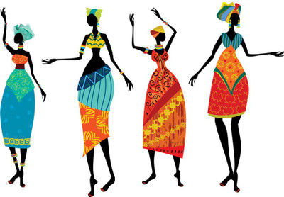 god & god's 27 cm Four TRIBAL Ladies Self Adhesive Sticker(Pack of 1)
