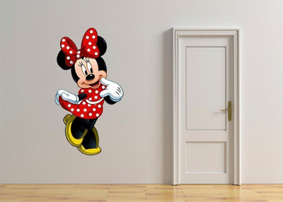 parth decor 110 cm red mickey minni mouse wall sticker Self Adhesive Sticker(Pack of 1)