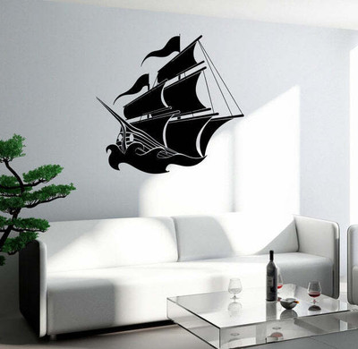 SnappyVinyl 33 cm Shark Smile Jaw Fish Predator Vi Easy to apply Wall Sticker Self Adhesive Sticker(Pack of 1)