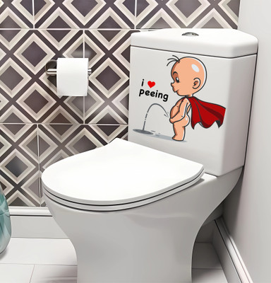 ArtfulDecals 24 inch Cute Toilet Sticker Self Adhesive Sticker(Pack of 1)