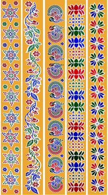 asfaa Enterprises 30 inch Rangoli sticker Self Adhesive Sticker(Pack of 5)