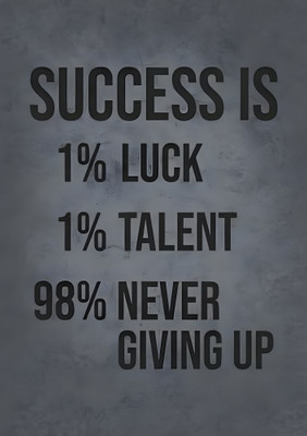 Dumdic 30 cm Never Giving Up A4 Strong Self Adhesive Sticker(Pack of 1)