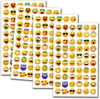 ShubhFly 2 cm 240 Emoji Stickers Yellow Smiley for Teacher's Classroom Reward Face Self Adhesive Sticker(Pack of 4)